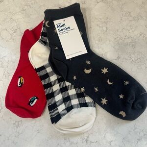 Old Navy Patterned Midi Socks Set - Set of 3